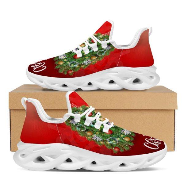 Christmas Shoes, Christmas Running Shoes, Christmas Tree Print White Max Soul Shoes, Christmas Shoes 2023