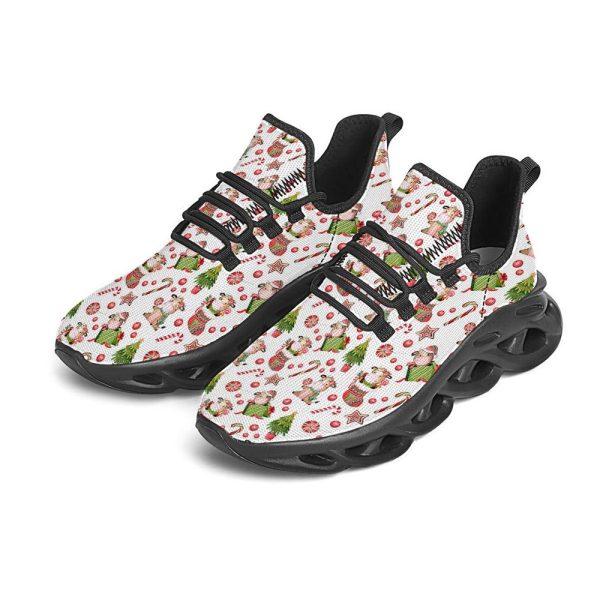 Christmas Shoes, Christmas Running Shoes, Cow Christmas Print Pattern Black Max Soul Shoes, Christmas Shoes 2023