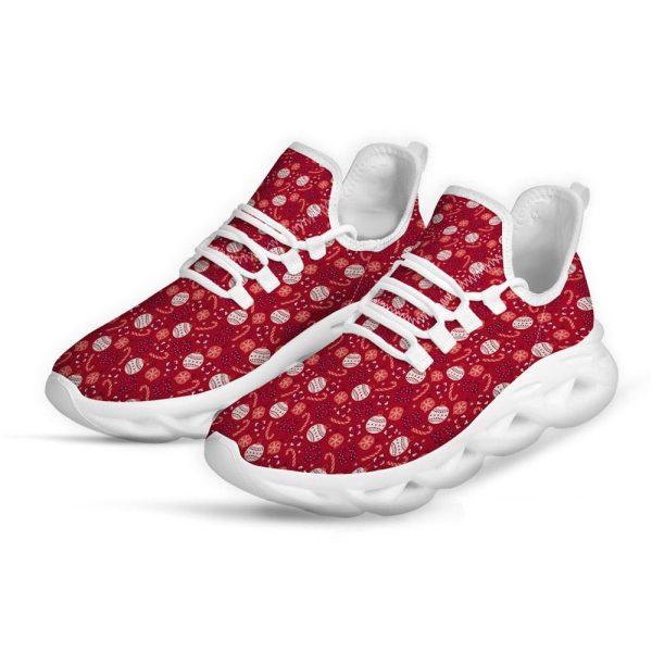 Christmas Shoes, Christmas Running Shoes, Cute Christmas Elements Print Pattern White Max Soul Shoes, Christmas Shoes 2023