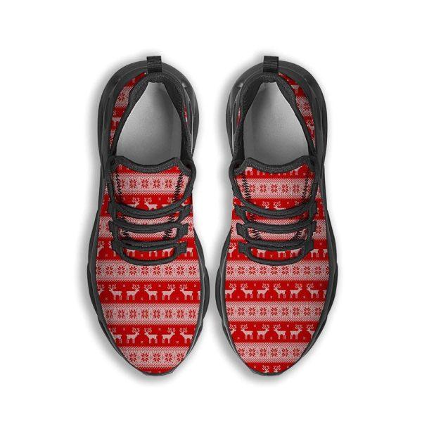 Christmas Shoes, Christmas Running Shoes, Deer Knitted Christmas Print Pattern Black Max Soul Shoes, Christmas Shoes 2023