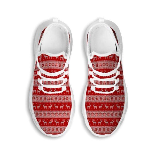 Christmas Shoes, Christmas Running Shoes, Deer Knitted Christmas Print Pattern White Max Soul Shoes, Christmas Shoes 2023