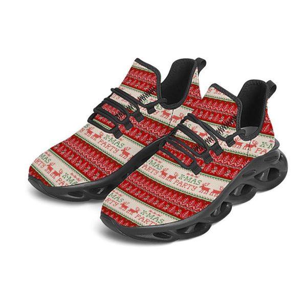 Christmas Shoes, Christmas Running Shoes, Festive Christmas Knitted Print Pattern Black Max Soul Shoes, Christmas Shoes 2023