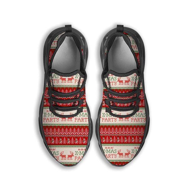 Christmas Shoes, Christmas Running Shoes, Festive Christmas Knitted Print Pattern Black Max Soul Shoes, Christmas Shoes 2023