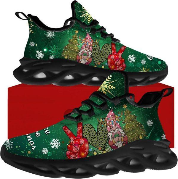 Christmas Shoes, Christmas Running Shoes, Gnome Peace Love Christmas Max Soul Shoes, Christmas Shoes 2023