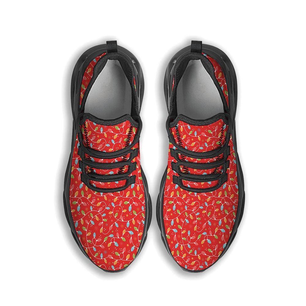 Christmas Shoes, Christmas Running Shoes, Holiday Lights Christmas Print Black Max Soul Shoes, Christmas Shoes 2023