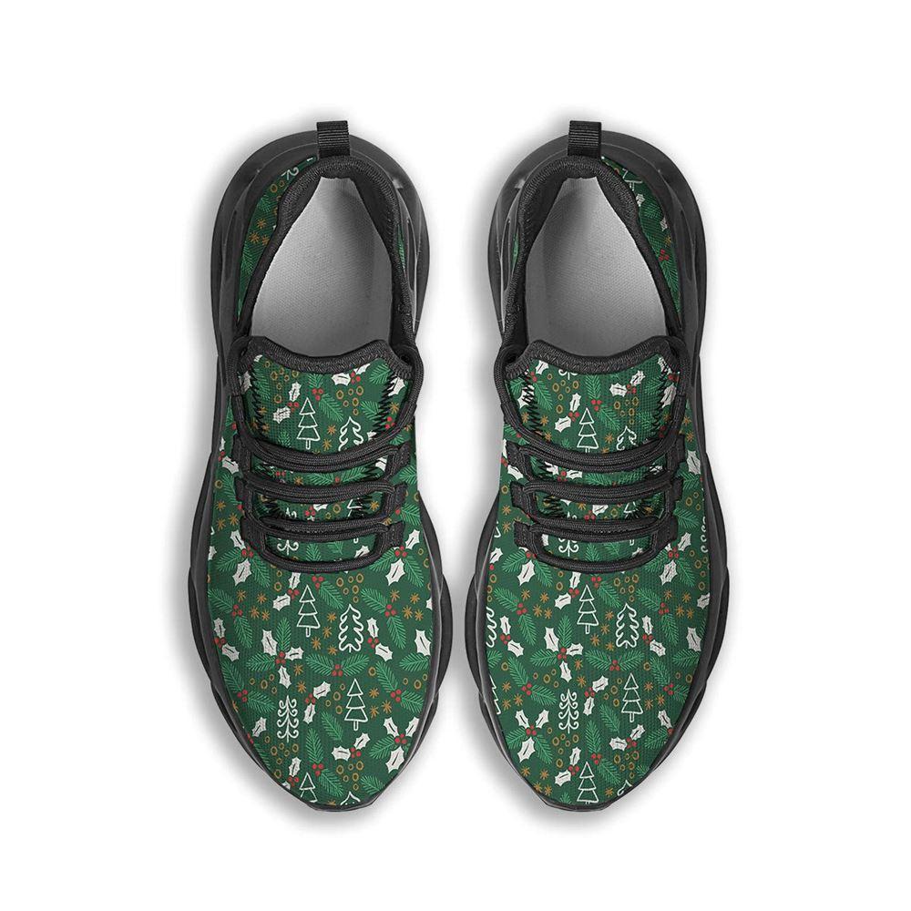 Christmas Shoes, Christmas Running Shoes, Ivy Leaf Christmas Print Pattern Black Max Soul Shoes, Christmas Shoes 2023 Christmas Shoes, Christmas Running Shoes, Ivy Leaf Christmas Print Pattern Black Max Soul Shoes, Christmas Shoes 2023