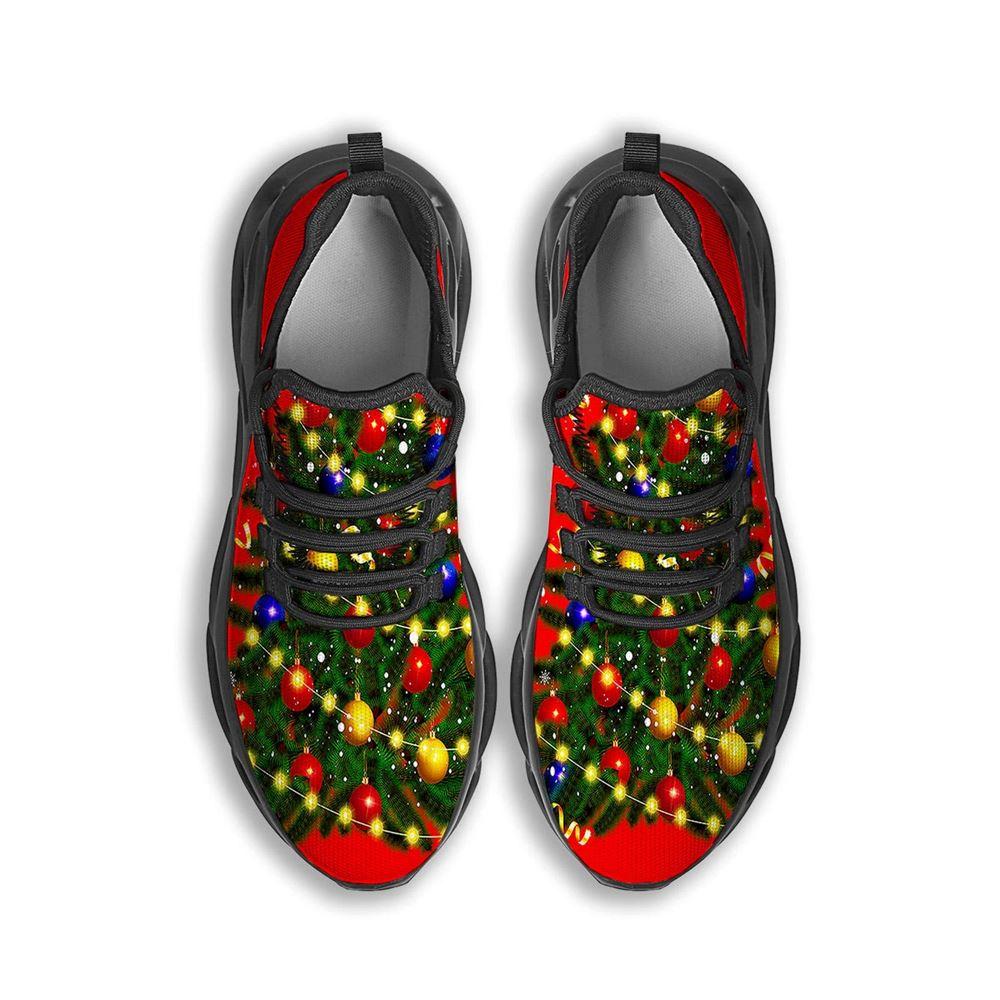 Christmas Shoes, Christmas Running Shoes, Lights Christmas Tree Print Black Max Soul Shoes, Christmas Shoes 2023