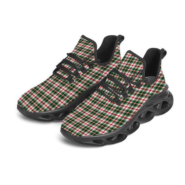 Christmas Shoes, Christmas Running Shoes, Madras Plaid Christmas Print Black Max Soul Shoes, Christmas Shoes 2023