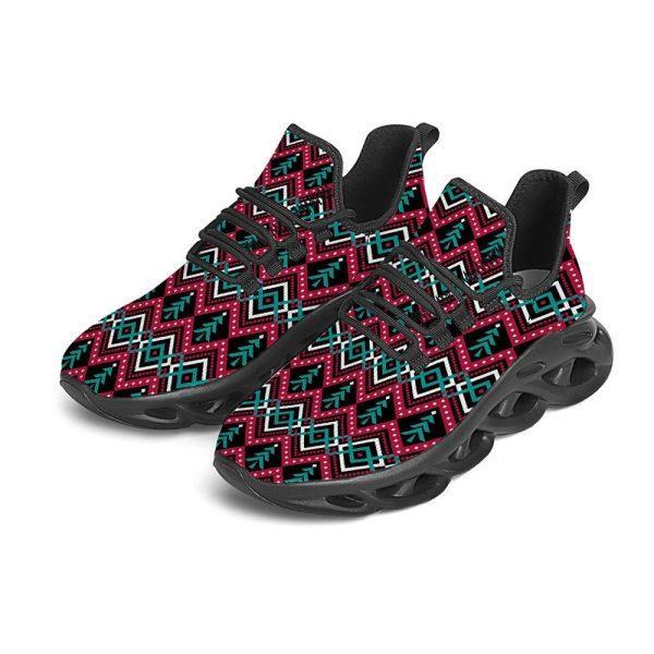 Christmas Shoes, Christmas Running Shoes, Merry Christmas Zigzag Print Pattern Black Max Soul Shoes, Christmas Shoes 2023