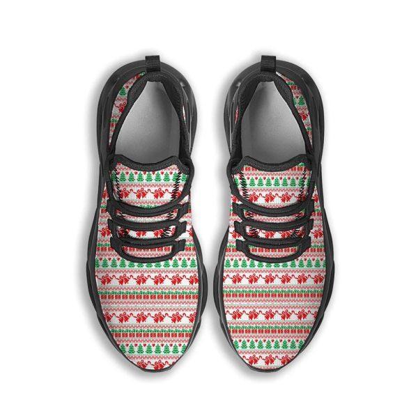 Christmas Shoes, Christmas Running Shoes, Party Knitted Christmas Print Pattern Black Max Soul Shoes, Christmas Shoes 2023