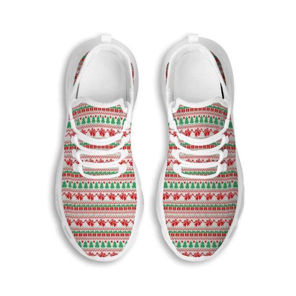 Christmas Shoes, Christmas Running Shoes, Party Knitted Christmas Print Pattern White Max Soul Shoes, Christmas Shoes 2023