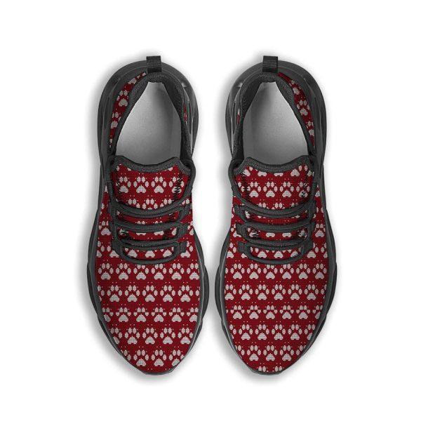 Christmas Shoes, Christmas Running Shoes, Paw Knitted Christmas Print Pattern Black Max Soul Shoes, Christmas Shoes 2023