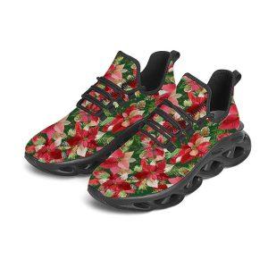 Christmas Shoes Christmas Running Shoes Poinsettia Christmas Vintage Print Pattern Black Max Soul Shoes Christmas Shoes 2023 2 upfwfq.jpg