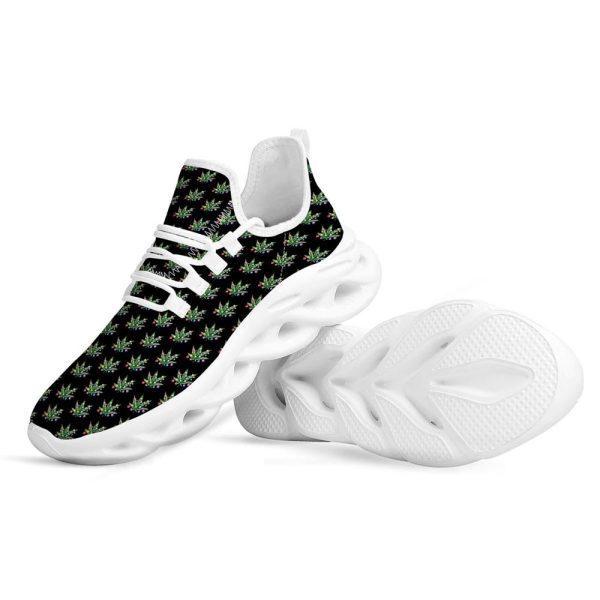 Christmas Shoes, Christmas Running Shoes, Pot Leaf Christmas Print Pattern White Max Soul Shoes, Christmas Shoes 2023