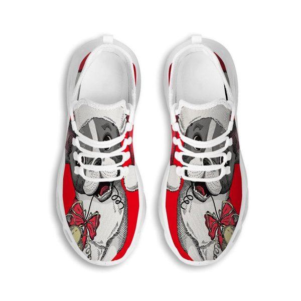 Christmas Shoes, Christmas Running Shoes, Santa Christmas French Bulldog Print White Max Soul Shoes, Christmas Shoes 2023