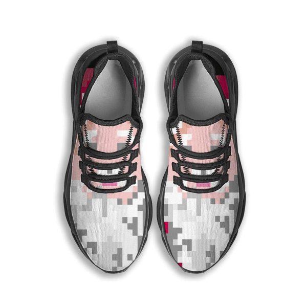 Christmas Shoes, Christmas Running Shoes, Santa Claus Christmas Pixel Print Black Max Soul Shoes, Christmas Shoes 2023