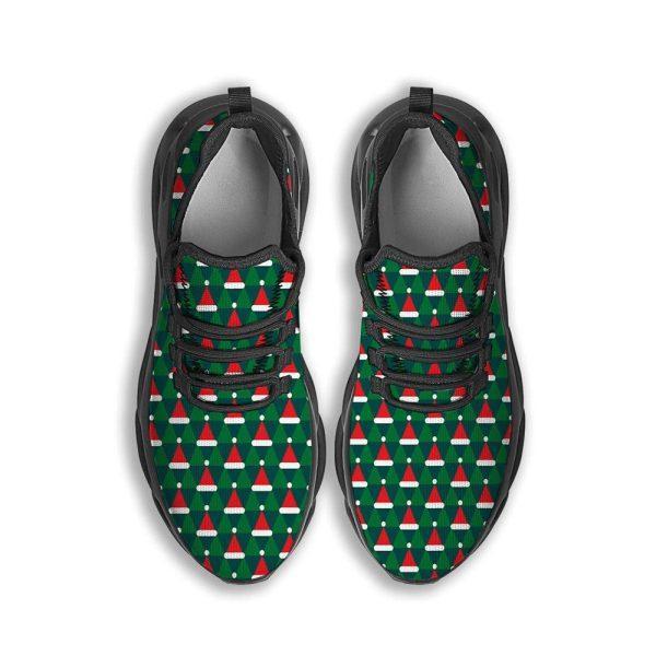 Christmas Shoes, Christmas Running Shoes, Santa Hats Christmas Print Pattern Black Max Soul Shoes, Christmas Shoes 2023