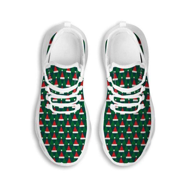 Christmas Shoes, Christmas Running Shoes, Santa Hats Christmas Print Pattern White Max Soul Shoes, Christmas Shoes 2023