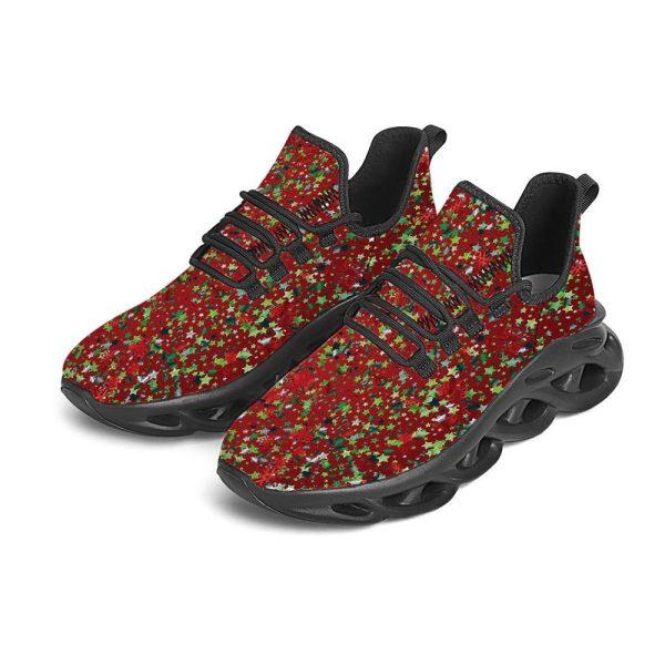 Christmas Shoes, Christmas Running Shoes, Sparkle Christmas Print Black Max Soul Shoes, Christmas Shoes 2023