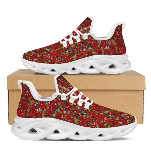 Christmas Shoes, Christmas Running Shoes, Sparkle Christmas Print White Max Soul Shoes, Christmas Shoes 2023