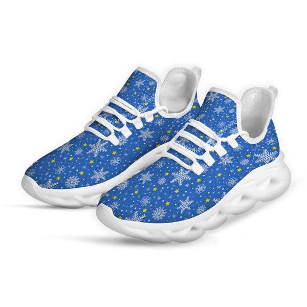 Christmas Shoes, Christmas Running Shoes, Stars And Christmas Snowflakes Print White Max Soul Shoes, Christmas Shoes 2023