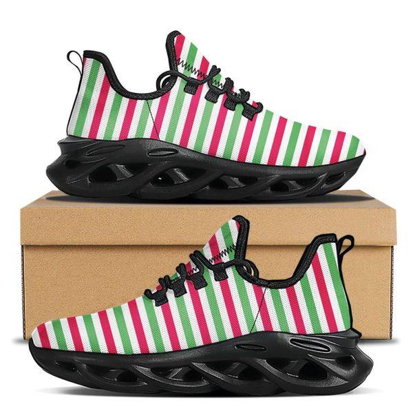 Christmas Shoes, Christmas Running Shoes, Striped Merry Christmas Print Pattern Black Max Soul Shoes, Christmas Shoes 2023