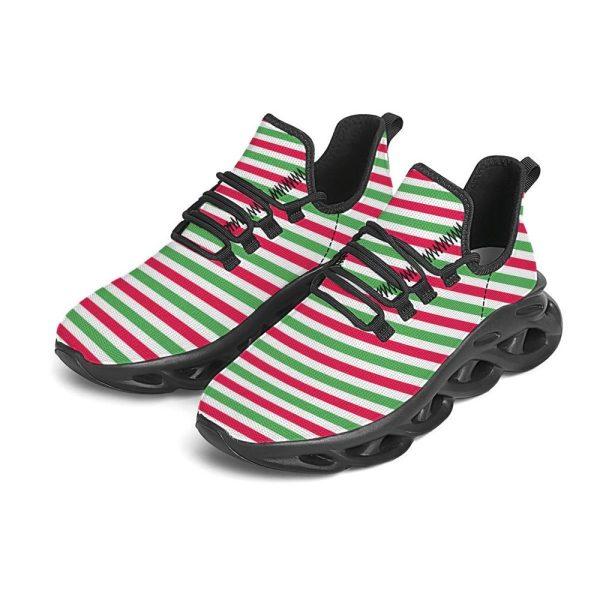 Christmas Shoes, Christmas Running Shoes, Striped Merry Christmas Print Pattern Black Max Soul Shoes, Christmas Shoes 2023