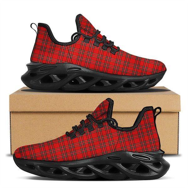 Christmas Shoes, Christmas Running Shoes, Tartan Christmas Scottish Print Pattern Black Max Soul Shoes, Christmas Shoes 2023