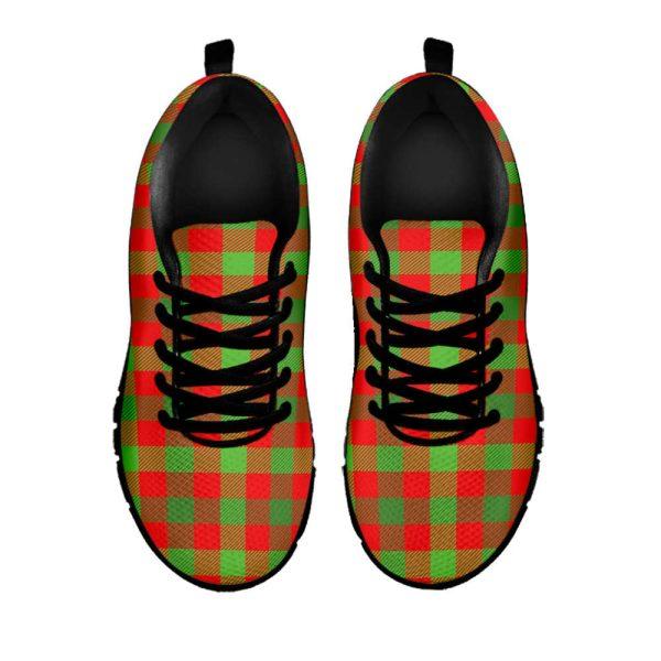 Christmas Sneaker, Christmas Buffalo Plaid Print Running Shoes, Christmas Shoes, Christmas Running Shoes, Christmas Shoes 2023