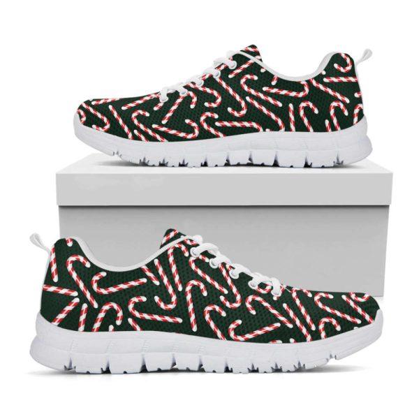 Christmas Sneaker, Christmas Candy Cane Pattern Print Running Shoes, Christmas Shoes, Christmas Running Shoes, Christmas Shoes 2023
