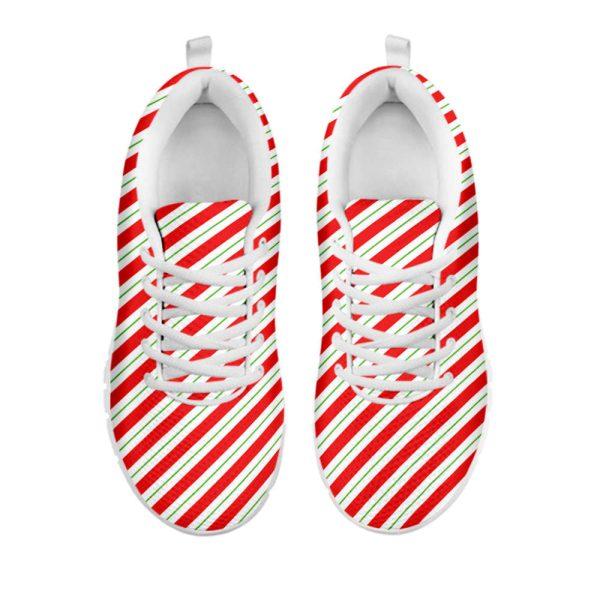 Christmas Sneaker, Christmas Candy Cane Stripe Print Running Shoes, Christmas Shoes, Christmas Running Shoes, Christmas Shoes 2023