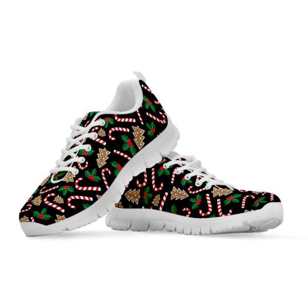 Christmas Sneaker, Christmas Cookie And Candy Pattern Print Running Shoes, Christmas Shoes, Christmas Running Shoes, Christmas Shoes 2023