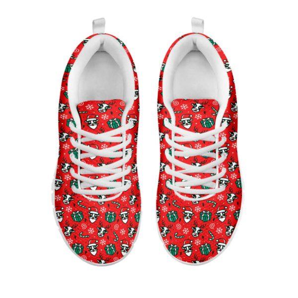 Christmas Sneaker, Christmas Cow Pattern Print Running Shoes, Christmas Shoes, Christmas Running Shoes, Christmas Shoes 2023