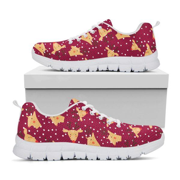 Christmas Sneaker, Christmas Deer Pattern Print Running Shoes, Christmas Shoes, Christmas Running Shoes, Christmas Shoes 2023