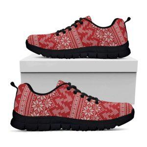 Christmas Sneaker, Christmas Festive Knitted Pattern Print Running Shoes, Christmas Shoes, Christmas Running Shoes, Christmas Shoes 2023