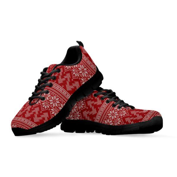 Christmas Sneaker, Christmas Festive Knitted Pattern Print Running Shoes, Christmas Shoes, Christmas Running Shoes, Christmas Shoes 2023