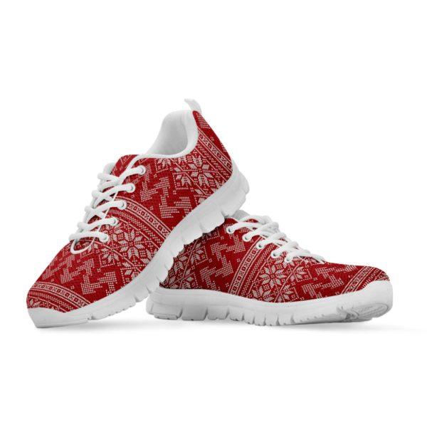 Christmas Sneaker, Christmas Festive Knitted Pattern Print Running Shoes, Christmas Shoes, Christmas Running Shoes, Christmas Shoes 2023