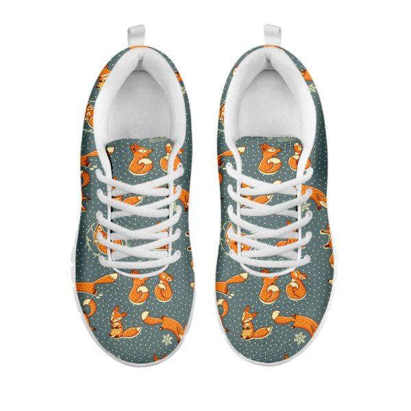 Christmas Sneaker, Christmas Fox Pattern Print Running Shoes, Christmas Shoes, Christmas Running Shoes, Christmas Shoes 2023