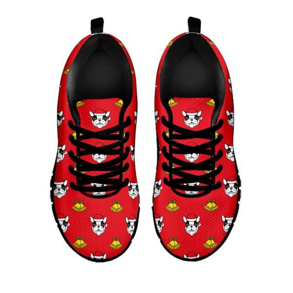 Christmas Sneaker, Christmas French Bulldog Santa Print Running Shoes, Christmas Shoes, Christmas Running Shoes, Christmas Shoes 2023