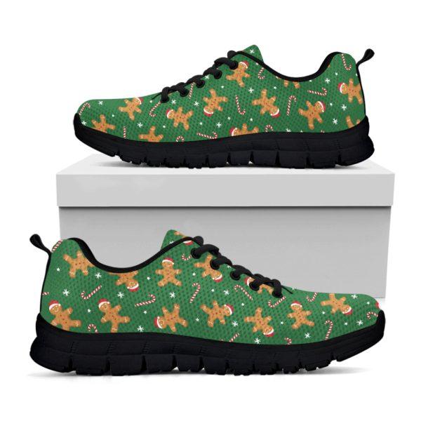 Christmas Sneaker, Christmas Gingerbread Pattern Print Running Shoes, Christmas Shoes, Christmas Running Shoes, Christmas Shoes 2023