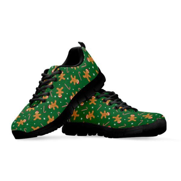 Christmas Sneaker, Christmas Gingerbread Pattern Print Running Shoes, Christmas Shoes, Christmas Running Shoes, Christmas Shoes 2023