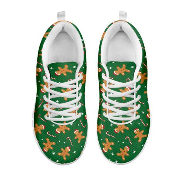 Christmas Sneaker, Christmas Gingerbread Pattern Print Running Shoes, Christmas Shoes, Christmas Running Shoes, Christmas Shoes 2023