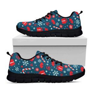 Christmas Sneaker, Christmas Holiday Elements Pattern Print Running Shoes, Christmas Shoes, Christmas Running Shoes, Christmas Shoes 2023