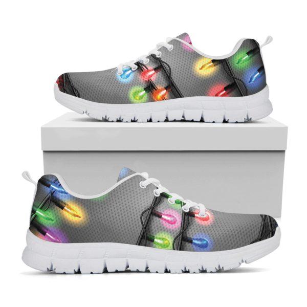 Christmas Sneaker, Christmas Holiday Lights Print Running Shoes, Christmas Shoes, Christmas Running Shoes, Christmas Shoes 2023