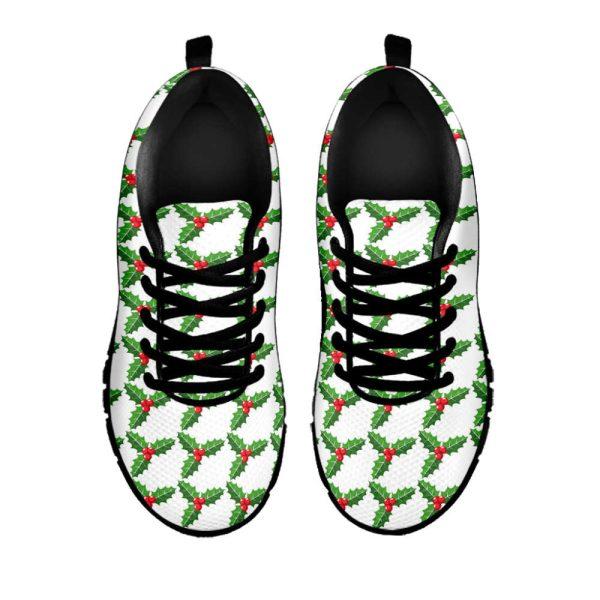 Christmas Sneaker, Christmas Holly Berry Pattern Print Running Shoes, Christmas Shoes, Christmas Running Shoes, Christmas Shoes 2023