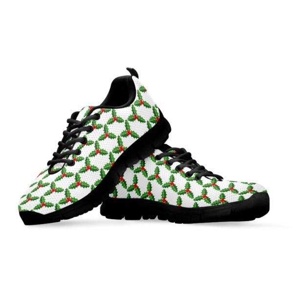 Christmas Sneaker, Christmas Holly Berry Pattern Print Running Shoes, Christmas Shoes, Christmas Running Shoes, Christmas Shoes 2023