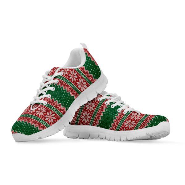 Christmas Sneaker, Christmas Knitted Pattern Print Running Shoes, Christmas Shoes, Christmas Running Shoes, Christmas Shoes 2023