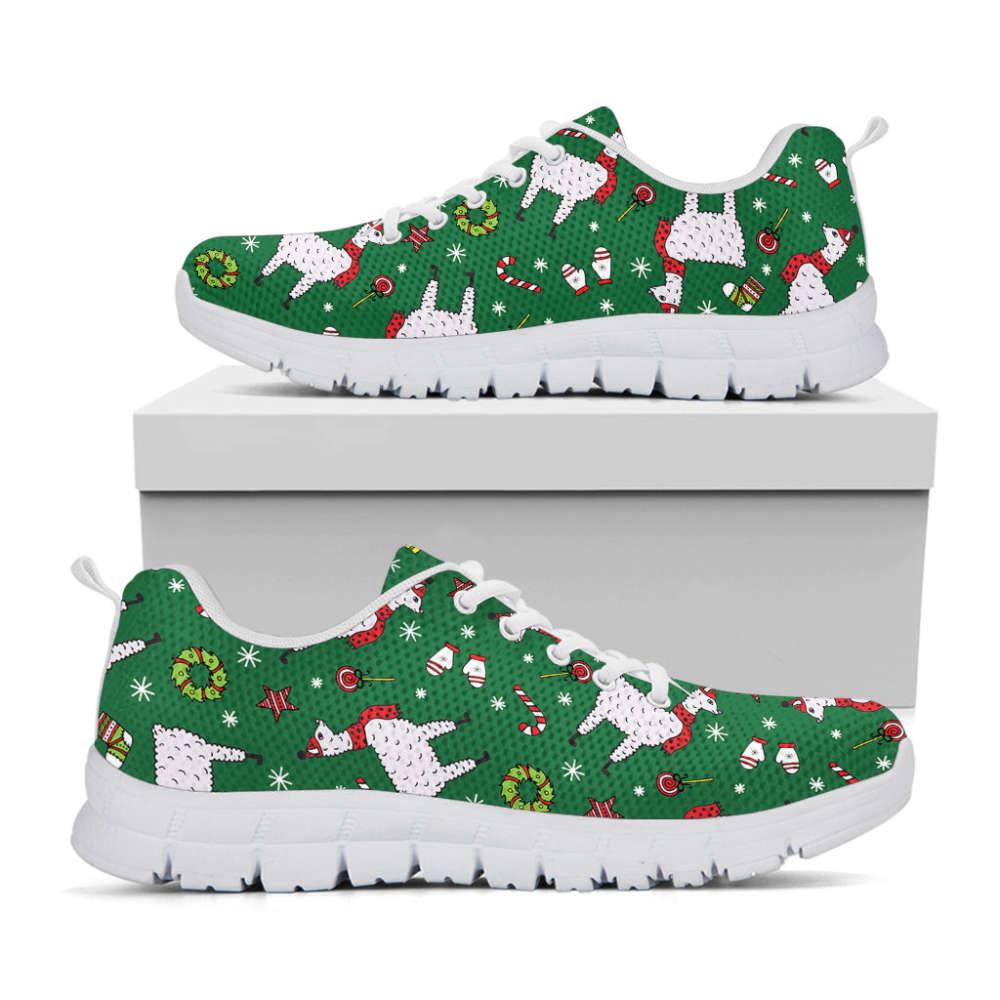 Christmas Sneaker, Christmas Llama Pattern Print Running Shoes, Christmas Shoes, Christmas Running Shoes, Christmas Shoes 2023 Christmas Sneaker, Christmas Llama Pattern Print Running Shoes, Christmas Shoes, Christmas Running Shoes, Christmas Shoes 2023