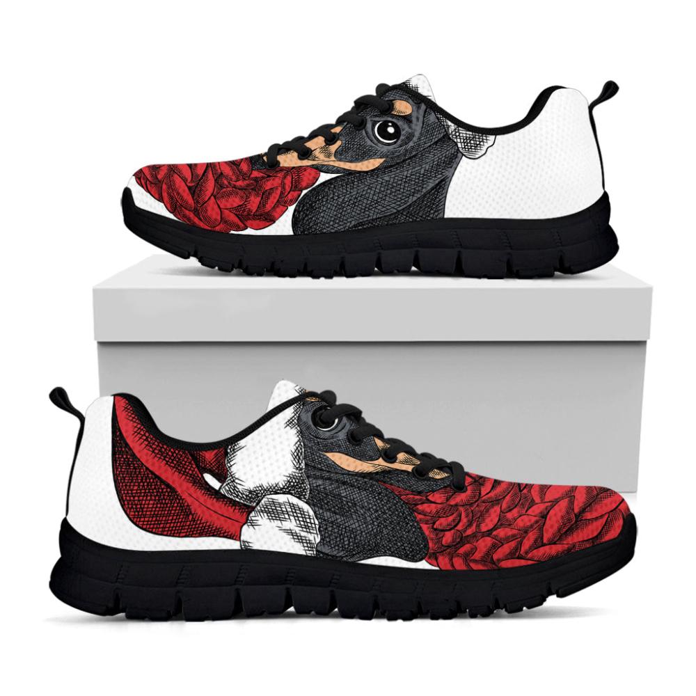 Christmas Sneaker, Christmas Santa Dachshund Print Running Shoes, Christmas Shoes, Christmas Running Shoes, Christmas Shoes 2023