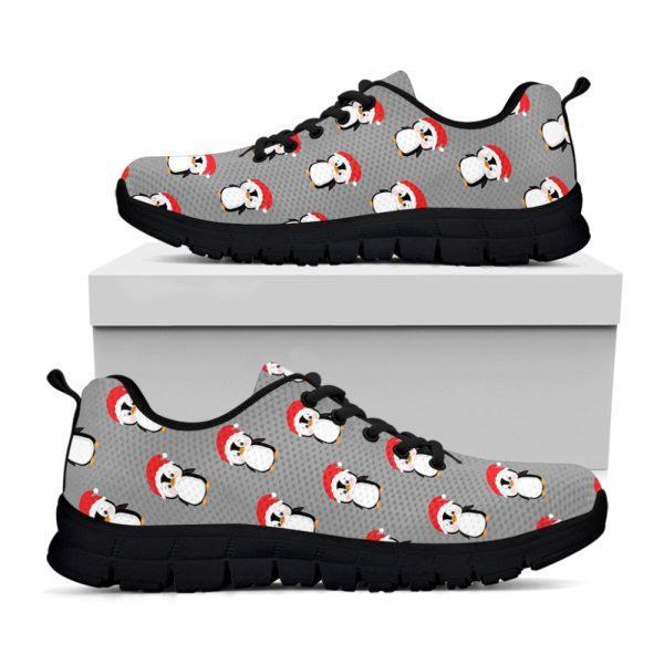 Christmas Sneaker, Christmas Santa Penguin Pattern Print Running Shoes, Christmas Shoes, Christmas Running Shoes, Christmas Shoes 2023